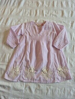Pink Chicken girls 2 years pink & white embroidered Boho dress VGUC